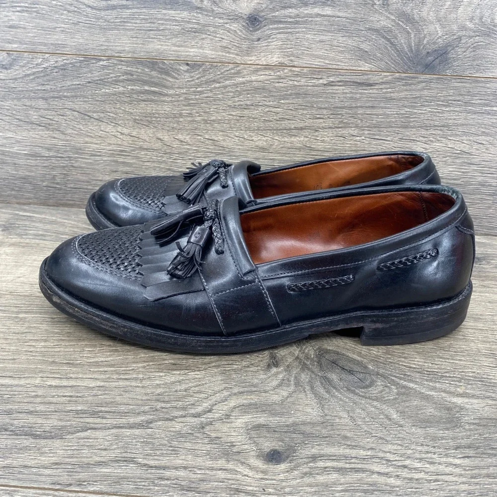 Allen Edmonds Cody Loafer Mens 10.5 D Black Woven Kiltie Tassel 1809 USA